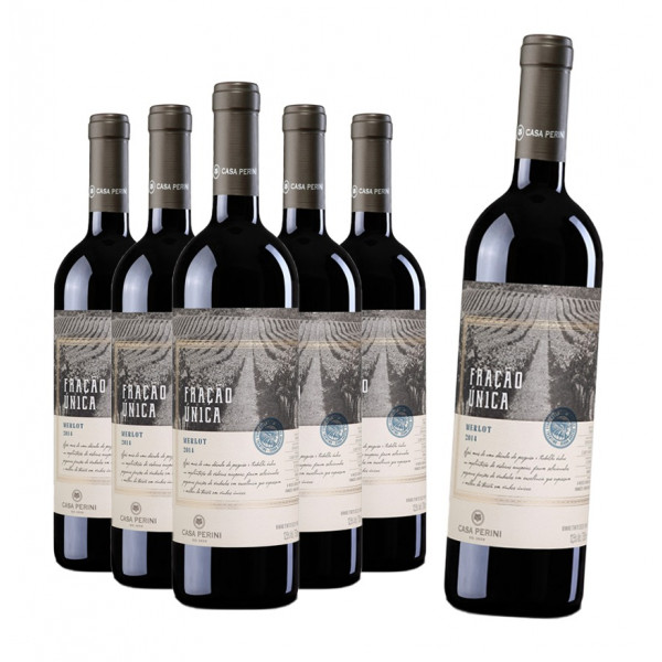 Kit Pack Vinho Casa Perini Fracao Unica Merlot (6 unidades)