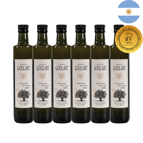 Kit 6x500 ml Azeite Premium Argentino Bodega Goulart  Extra Virgem Blend Acidez <0,2% (6 unidades) - 500 ml