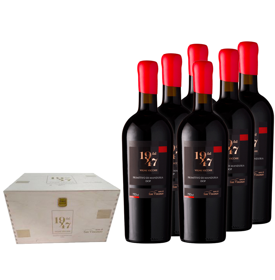 Terre di San Vincenzo Dal 1947 Primitivo di Manduria 2017 (6 garrafas)
