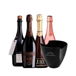 Kit Espumante Casa Valduga + Champanheira (4 unidades)
